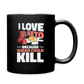 Keto Diet Ketogenic Food Nutritionist Dietitian - Full Colour Mug - black - Right