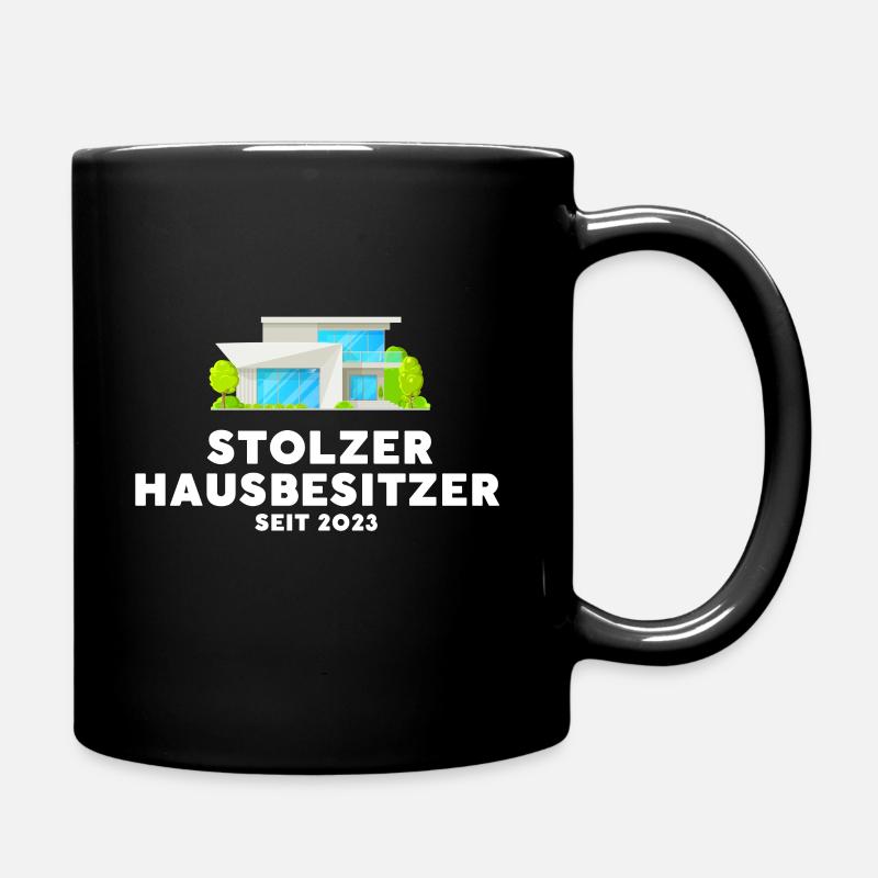 Bauherr seit 2023 Häuslebauer Hausbesitzer - Tasse einfarbig - Schwarz