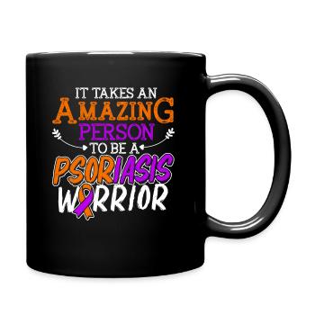 Psoriasis Warrior Incroyable Ruban Orange Lavande - Mug uni - noir - Droite