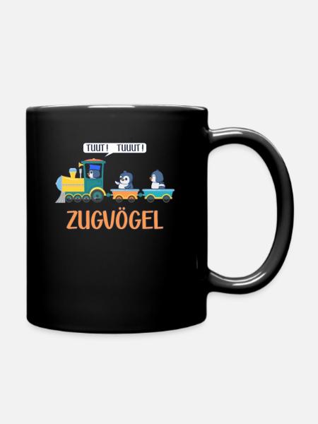 Pinguin Wortspiel Zugvögel Lustiger Spruch Zug - Tasse einfarbig - Schwarz