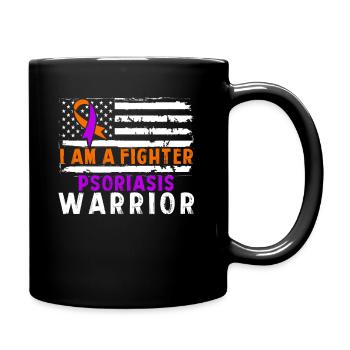 Psoriasis Warrior Fighter Ruban orange lavande - Mug uni - noir - Droite