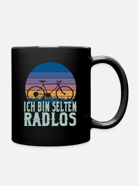Ich Bin Selten Radlos - Fahrrad Spruch - Tasse einfarbig - Schwarz