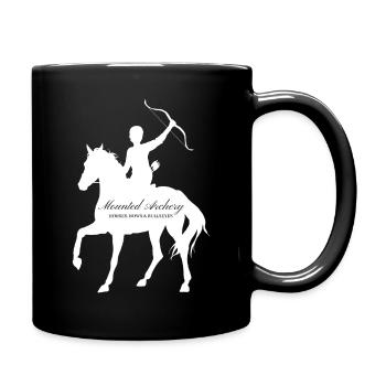 Bullseye mounted archer wh - Full Colour Mug - black - Right