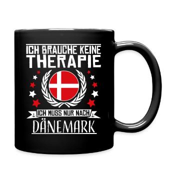 Ich brauche keine Therapie - Dänemark - Tasse einfarbig - Schwarz - Rechts