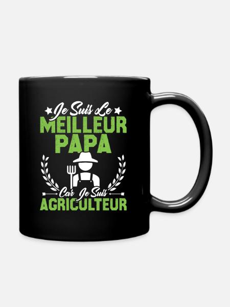 Je suis le meilleur papa car je suis Agriculteur - Mug uni - noir