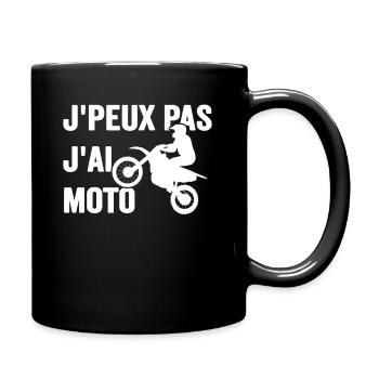 Je Peux Pas J'ai Moto Humour Cadeau Anniversaire - Mug uni - noir - Droite