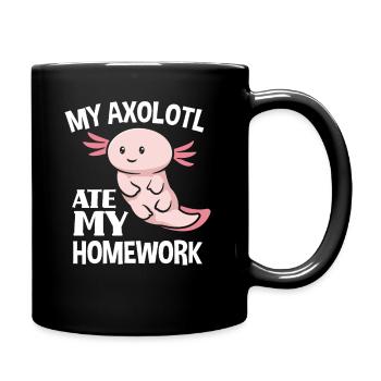 Axolotl Homework - Full Colour Mug - black - Right