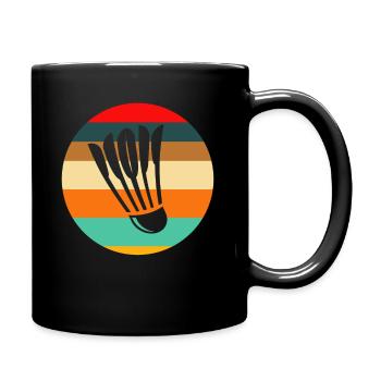 Retro Badminton - Tasse einfarbig - Schwarz - Rechts