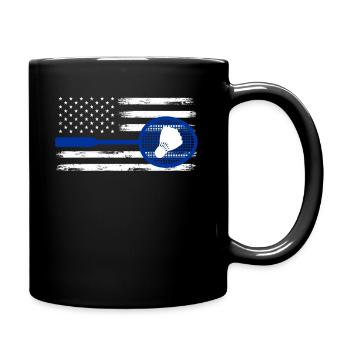 Badminton Amerikanische Flagge - Tasse einfarbig - Schwarz - Rechts