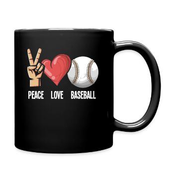 Baseball Paix Amour - Mug uni - noir - Droite