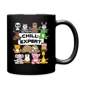 Chill Expert - Voll gechilled - Schlafshirt - Tasse einfarbig - Schwarz - Rechts