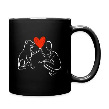 Hundeliebe Lambrador Hundbesitzer Hund - Tasse einfarbig - Schwarz - Rechts
