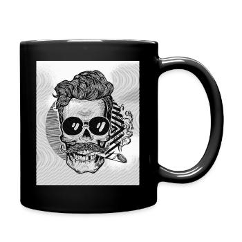 Smoked Skull - Tasse einfarbig - Schwarz - Rechts