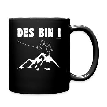 Wandern und Bier - Des bin I - Tasse einfarbig - Schwarz - Rechts