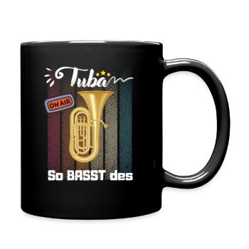 Tuba Musik Geschenkidee - Tasse einfarbig - Schwarz - Rechts