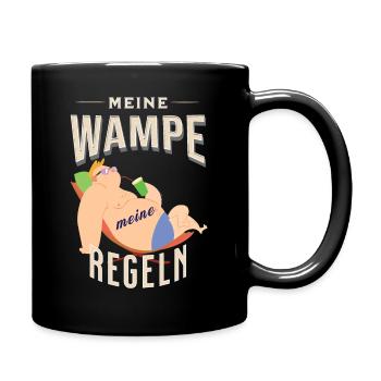 Meine Wampe meine Regeln Fun Spruch T-Shirt - Tasse einfarbig - Schwarz - Rechts