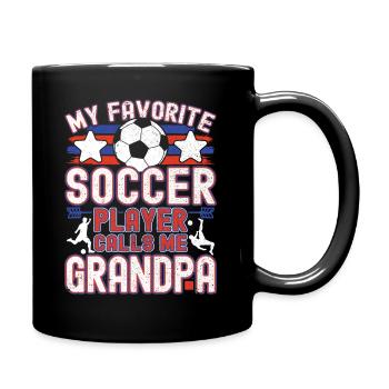 Fußball Opa Großvater Soccer Grandpa Geschenk - Tasse einfarbig - Schwarz - Rechts