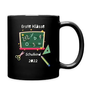 Erste Klasse Schulkind - Tasse einfarbig - Schwarz - Rechts