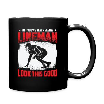 Football Lineman Leben Lustig Gutaussehend - Tasse einfarbig - Schwarz - Rechts
