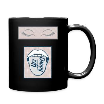 yes daddy blau - Tasse einfarbig - Schwarz - Rechts