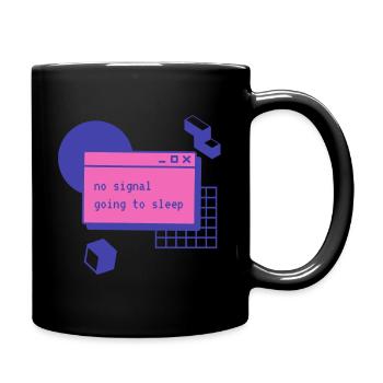 no signal going to sleep - Tasse einfarbig - Schwarz - Rechts