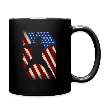 Baseball USA - Tasse einfarbig - Schwarz - Rechts