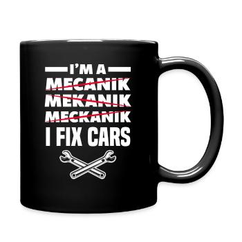 Automechaniker Spruch - Tasse einfarbig - Schwarz - Rechts