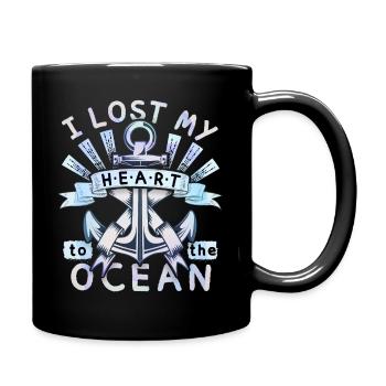 Ancre de navire, dicton romantique, amour de l’océan - Mug uni - noir - Droite