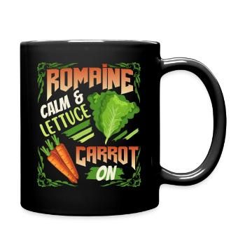 Salad, Romana salad, carrots, funny saying - Full Colour Mug - black - Right