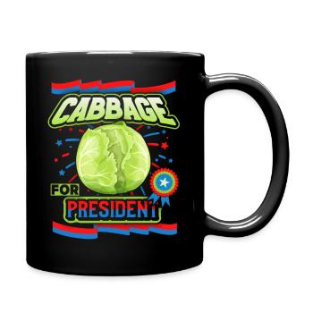 Kohl, lustiger Spruch, Cabbage-For-President - Tasse einfarbig - Schwarz - Rechts
