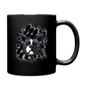 Frenchie Black/White French Bulldog - Full Colour Mug - black - Right