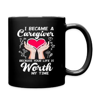 Caregiver Care Heart - Full Colour Mug - black - Right