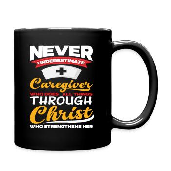 Christian Caregiver Jesus - Full Colour Mug - black - Right