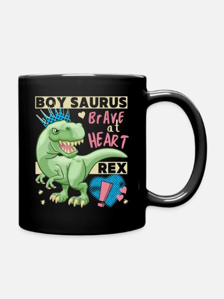 Boy-Dinosaurier, Junge-Dino, lustiger Dino-Spruch - Tasse einfarbig - Schwarz
