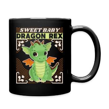 Bébé fille, bébé garçon, petit dinosaure, disant - Mug uni - noir - Droite