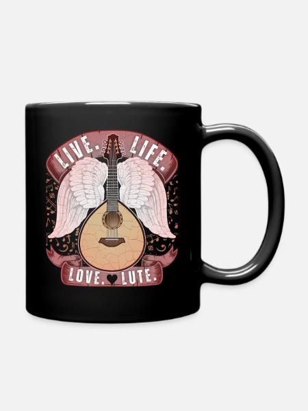 Luth, instrument de luth, joueur de luth, disant - Mug uni - noir