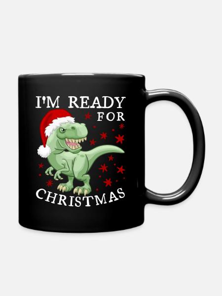 Dinosaure Noël dicton drôle - Mug uni - noir