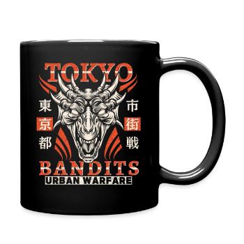 Tokyo, Tokyo Japon, motif dragon, design vintage - Mug uni - noir - Droite