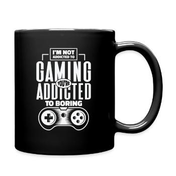 Gaming Addiction Gamer Playing Videogame - Full Colour Mug - black - Right