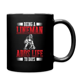 Football Lineman Leben Spieler Sport - Tasse einfarbig - Schwarz - Rechts