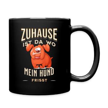 Zuhause ist da wo mein Hund frisst Shirt Hunde - Tasse einfarbig - Schwarz - Rechts