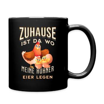 Zuhause ist da wo meine Hühner Eier legenT-Shirt - Tasse einfarbig - Schwarz - Rechts