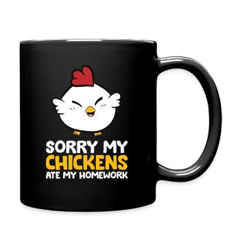 Poulet Animal désolé Mon poulet a mangé mes devoirs - Mug uni - noir - Droite