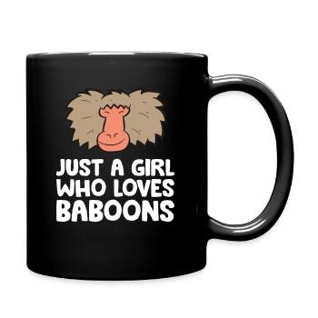 Juste une fille qui aime les babouins - Mug uni - noir - Droite