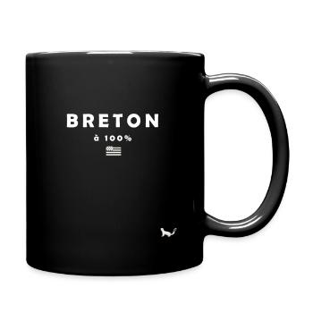 100% Breton - Bretagne - Mug uni - noir - Droite