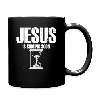 Jesus Is Coming Soon Countdown Christian Jesus - Full Colour Mug - black - Right