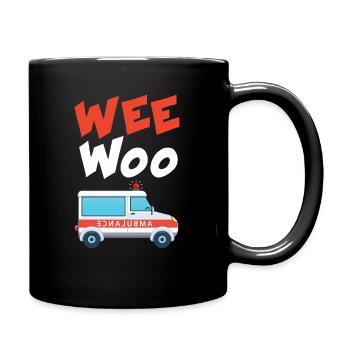 Wee Woo Ambulance AMR Funny EMS EMT Paramedic Gift - Full Colour Mug - black - Right