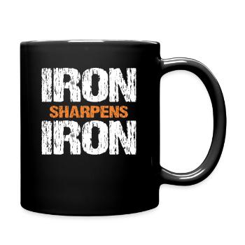 Iron Sharpens Iron Christian Workout Iron - Full Colour Mug - black - Right