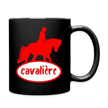 cavalière logo pétrole ellipse - Mug uni - noir - Droite