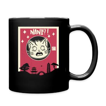 Kawaii Nani?! Neko Japanese Cat - Full Colour Mug - black - Right